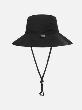 Size Medium Nike Apex Wide Brim Black Bucket Hat Cap Zip Pocket Men's Sun Cap